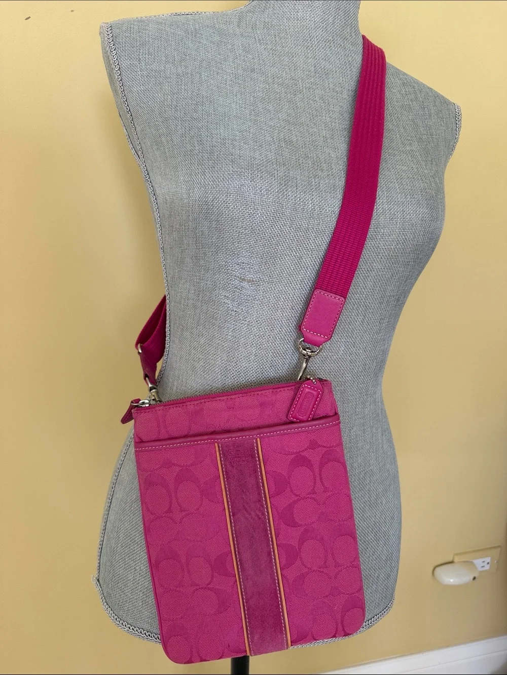 Coach Pink Signature Crossbody Pouch